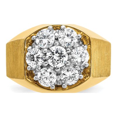 Men's 14K Two-Tone Gold Diamond Cluster Ring Mounting – view 6