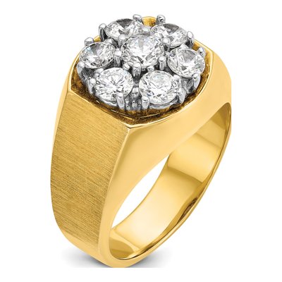 Men's 14K Two-Tone Gold Diamond Cluster Ring Mounting – view 8