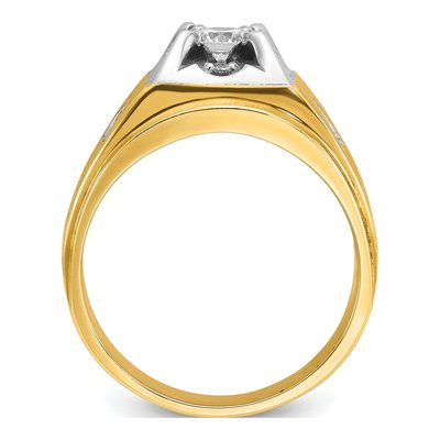 14K Two-Tone Lab Grown Diamond Men's Ring | IBGoodman – view 2