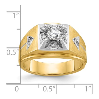 14K Two-Tone Lab Grown Diamond Men's Ring | IBGoodman – view 3