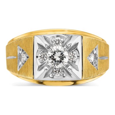 14K Two-Tone Lab Grown Diamond Men's Ring | IBGoodman – view 6