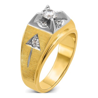 14K Two-Tone Lab Grown Diamond Men's Ring | IBGoodman – view 8
