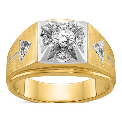 Men's 14K Two-Tone Gold Diamond Ring Mounting