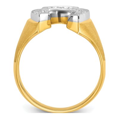 Men's 10K Two-Tone Gold Diamond Horseshoe Ring Mounting – view 2