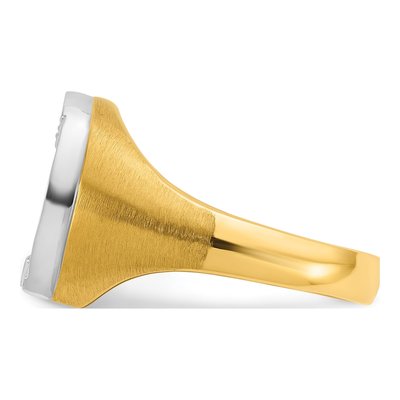 Men's 10K Two-Tone Gold Diamond Horseshoe Ring Mounting – view 5