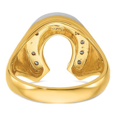 Men's 10K Two-Tone Gold Diamond Horseshoe Ring Mounting – view 7