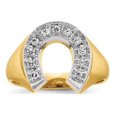 Men's 10K Two-Tone Gold Diamond Horseshoe Ring Mounting