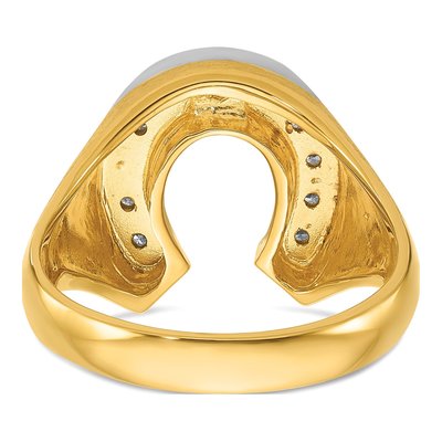 Men's 14K Two-Tone Gold Diamond Horseshoe Ring Mounting – view 7