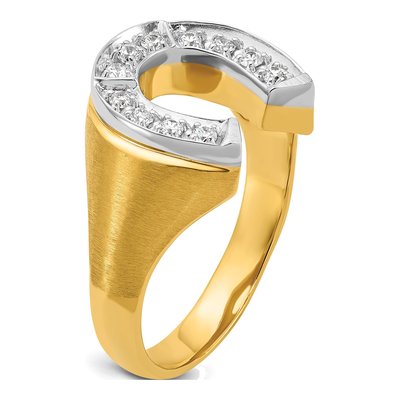 Men's 14K Two-Tone Gold Diamond Horseshoe Ring Mounting – view 8