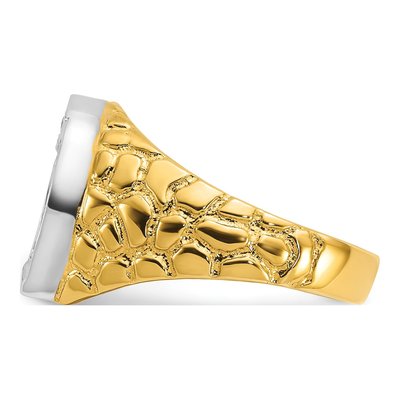 Men's 10K Two-Tone Gold 1/5 ct tw Diamond Horseshoe Nugget Ring – view 5