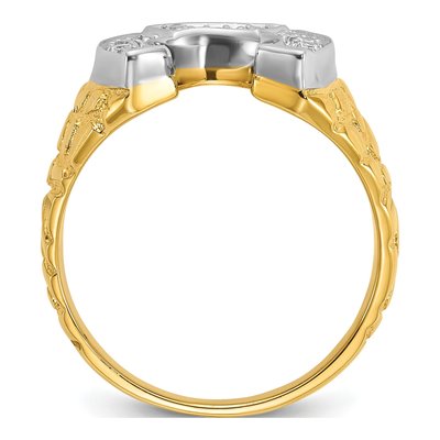 Men's 14K Two-Tone Gold Diamond Horseshoe Sz Ring Mounting – view 2
