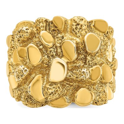 Men's 14K Yellow Gold Nugget Ring – view 5