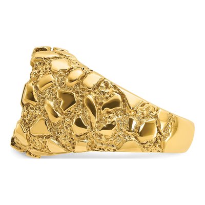 Men's 10K Yellow Gold Nugget Ring Mounting – view 3