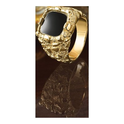 Men's 10K Yellow Gold Nugget Ring Mounting – view 7