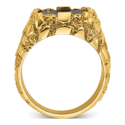 Men's 10K Yellow Gold Onyx Nugget Ring – view 2