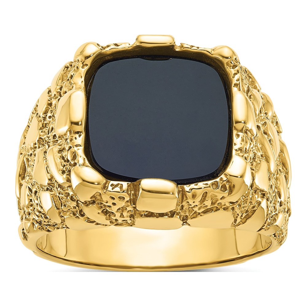 Men's 10K Yellow Gold Onyx Nugget Ring
