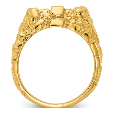 Men's 14K Yellow Gold Onyx Nugget Ring Mounting – view 3