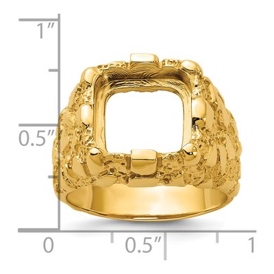 Men's 14K Yellow Gold Onyx Nugget Ring Mounting – view 6