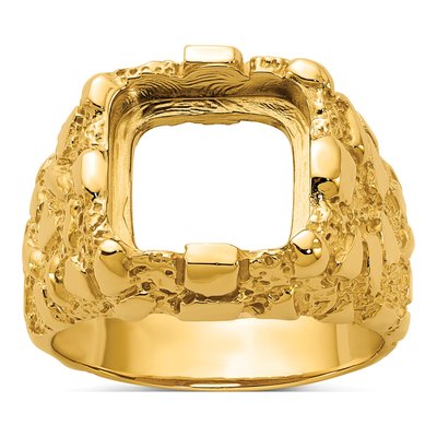 Men's 14K Yellow Gold Onyx Nugget Ring Mounting