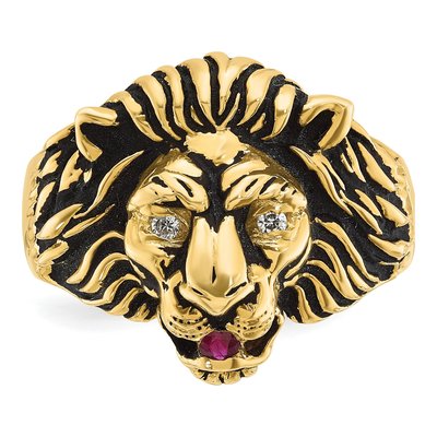 Men's 10K Yellow Gold Lion Ring Mounting – view 5