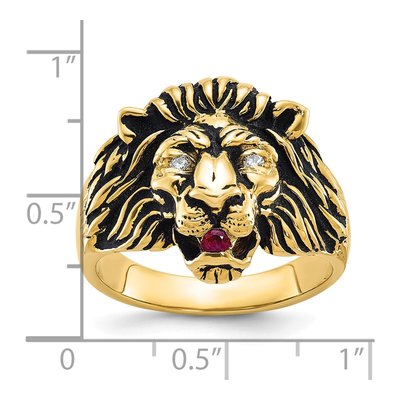Men's 10K Yellow Gold Lion Ring Mounting – view 8