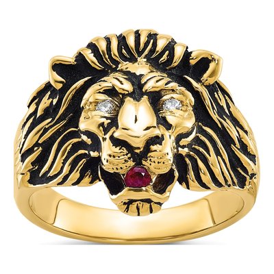 Men's 10K Yellow Gold Lion Ring Mounting