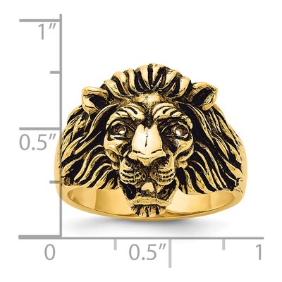 Men's 14K Yellow Gold Diamond Ruby Lion Ring Mounting – view 4