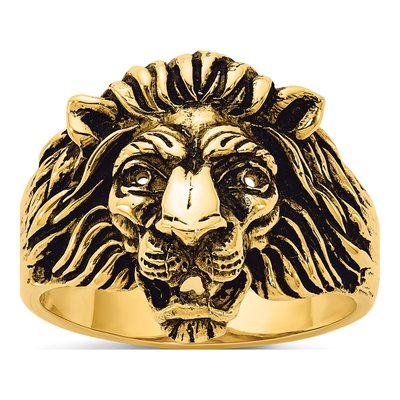 Men's 14K Yellow Gold Diamond Ruby Lion Ring Mounting