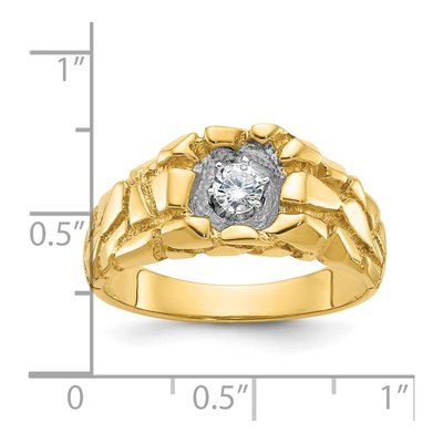 Men's 14K Yellow Gold Diamond Nugget Ring Mounting – view 3