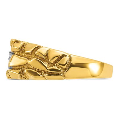 Men's 14K Yellow Gold Diamond Nugget Ring Mounting – view 5
