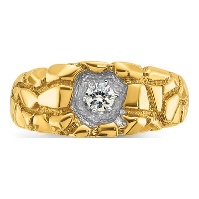 Men's 14K Yellow Gold Diamond Nugget Ring Mounting – view 6