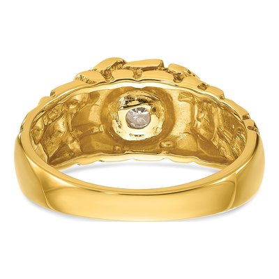 Men's 14K Yellow Gold Diamond Nugget Ring Mounting – view 7
