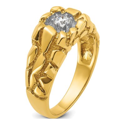 Men's 14K Yellow Gold Diamond Nugget Ring Mounting – view 8