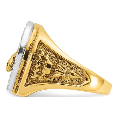Men's 10K Two-Tone Gold Diamond Horse Horseshoe Ring Mounting – view 5