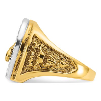 Men's 14K Two-Tone Gold Horse Horseshoe Diamond Ring Mounting – view 5
