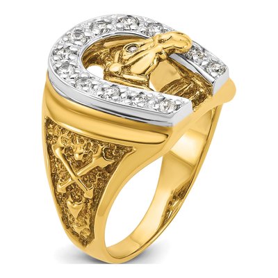 Men's 14K Two-Tone Gold Horse Horseshoe Diamond Ring Mounting – view 8