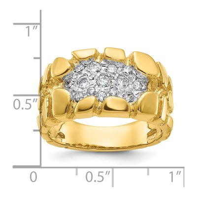 Men's 14K Yellow Gold Nugget Cluster Ring Mounting – view 3