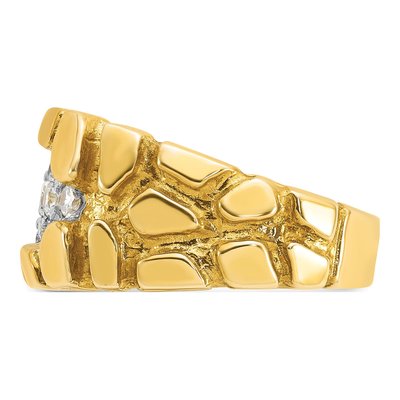 Men's 14K Yellow Gold Nugget Cluster Ring Mounting – view 5