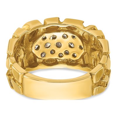 Men's 14K Yellow Gold Nugget Cluster Ring Mounting – view 7