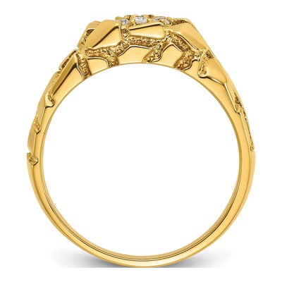 Men's 10K Yellow Gold Diamond Nugget Ring Mounting – view 3