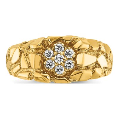 Men's 10K Yellow Gold Diamond Nugget Ring Mounting – view 5
