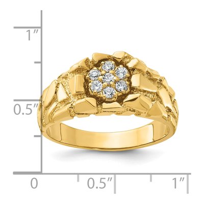 Men's 14K Yellow Gold Diamond Nugget Ring Mounting – view 3