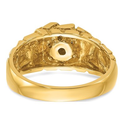 Men's 14K Yellow Gold Diamond Nugget Ring Mounting – view 7