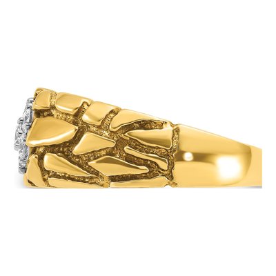 Men's 10K Two-Tone Gold Diamond Cluster Ring Mounting – view 3