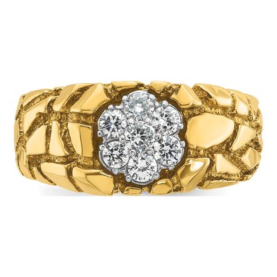 Men's 10K Two-Tone Gold Diamond Cluster Ring Mounting – view 4
