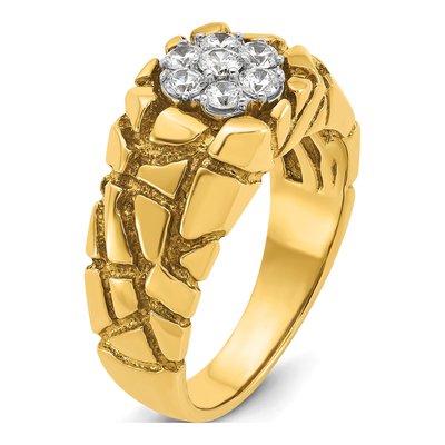 Men's 10K Two-Tone Gold Diamond Cluster Ring Mounting – view 6