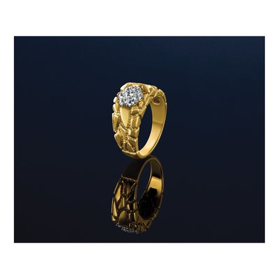 Men's 10K Two-Tone Gold Diamond Cluster Ring Mounting – view 7