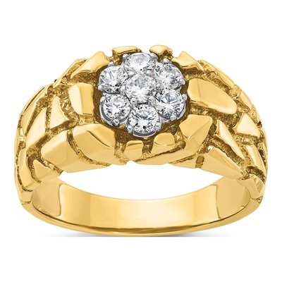 Men's 10K Two-Tone Gold Diamond Cluster Ring Mounting