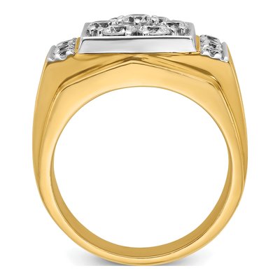 Men's 14K Two-Tone Gold Diamond Cluster Ring Mounting – view 2