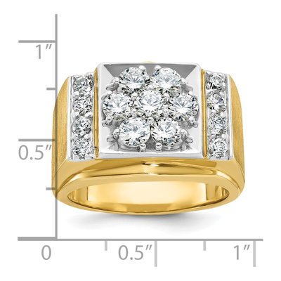 Men's 14K Two-Tone Gold Diamond Cluster Ring Mounting – view 3